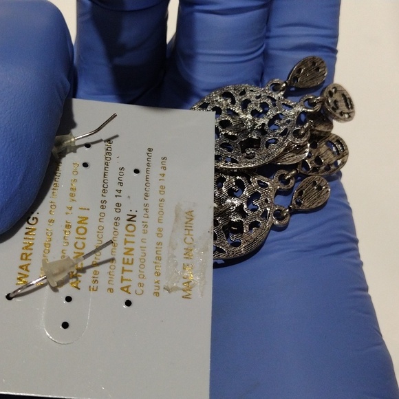 Red Crystal Drop Dangle Earrings – Filigree Fringe Design, Gold Women's Jewelry - Picture 10 of 10